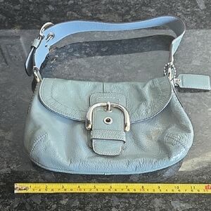 COACH Blue Leather Shoulder Bag small